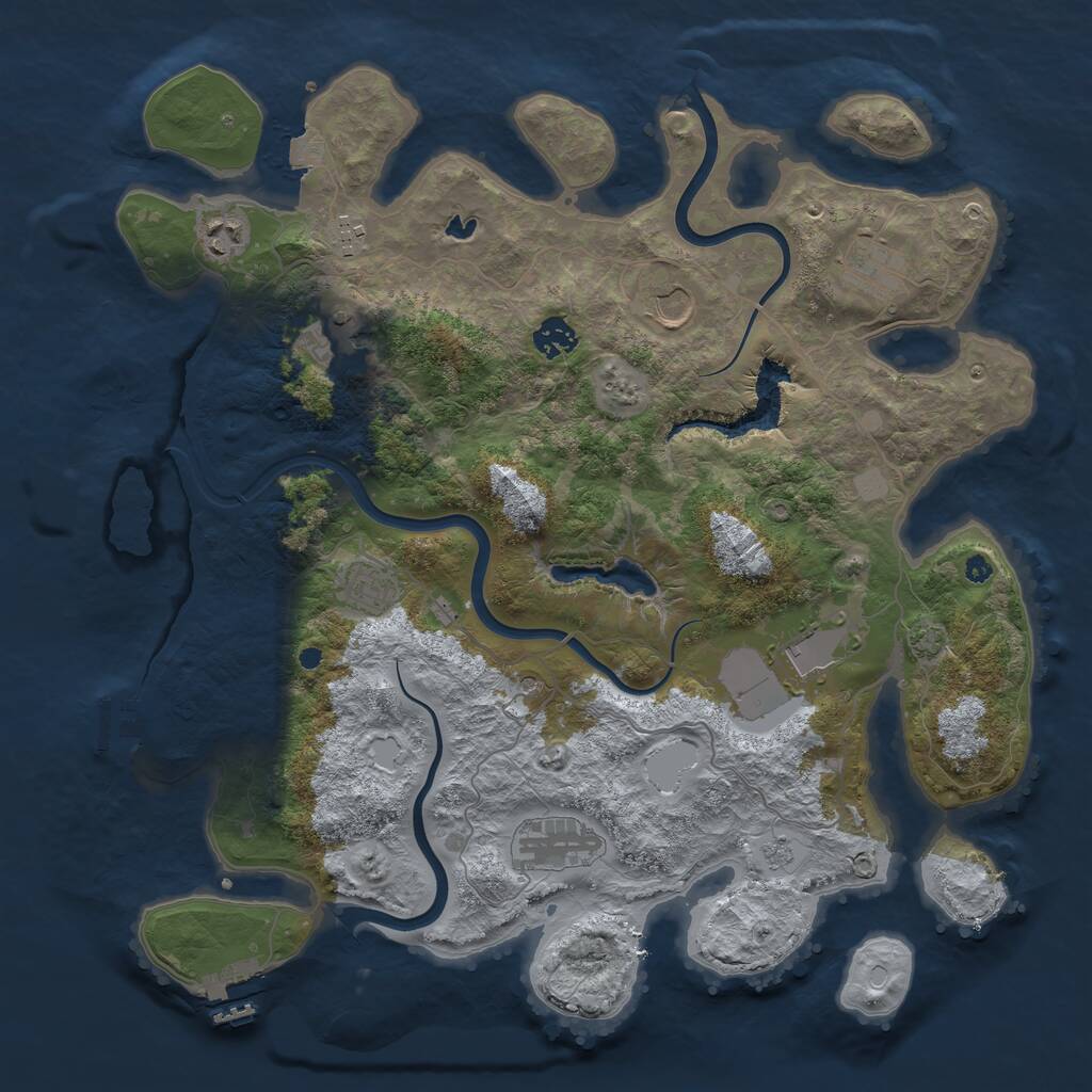 Rust Map: Procedural Map, Size: 4000, Seed: 25195, 15 Monuments