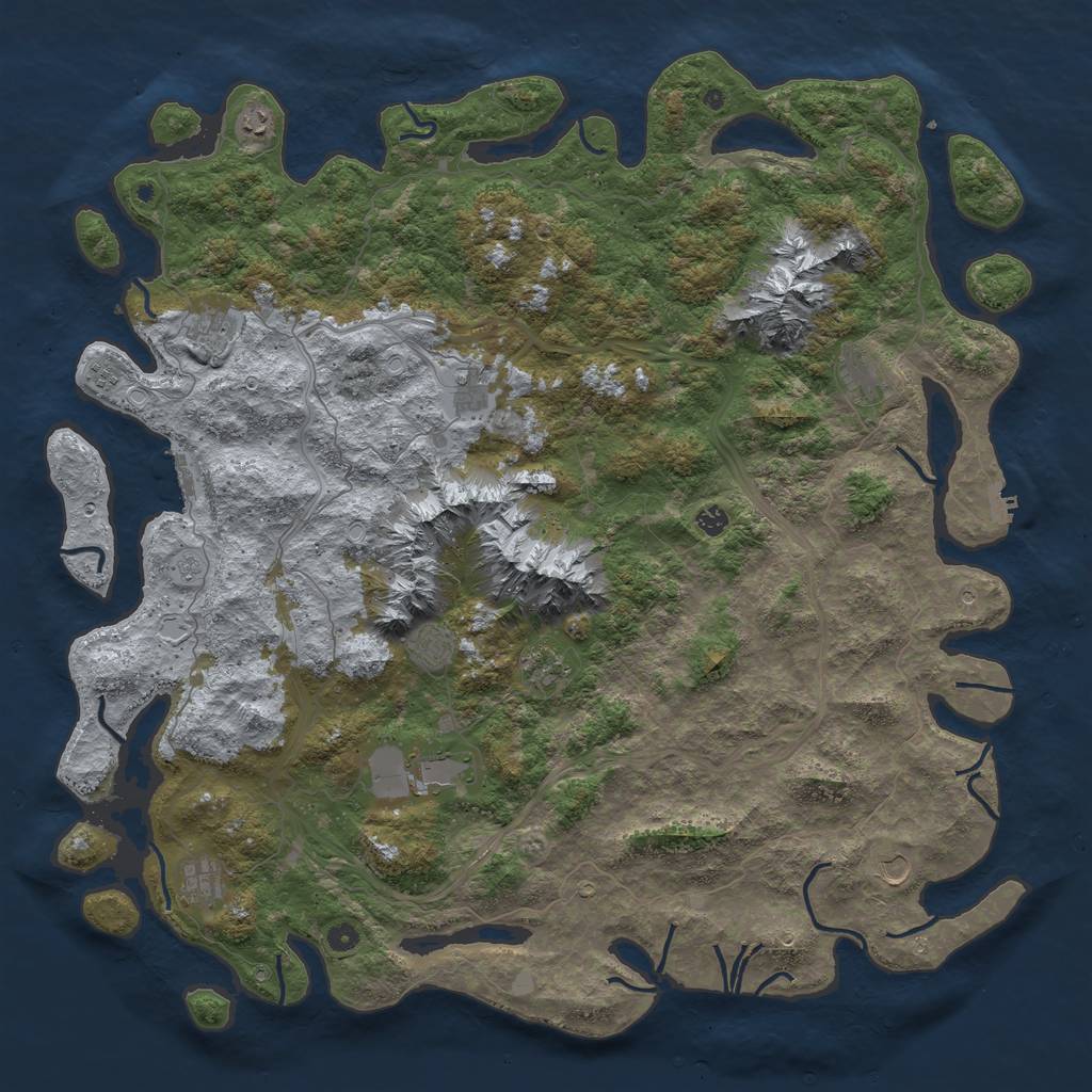 Rust Map: Procedural Map, Size: 5500, Seed: 657434543, 20 Monuments