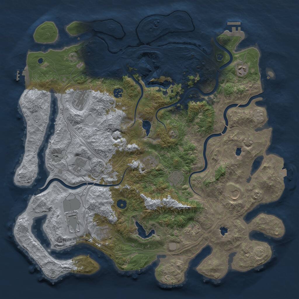 Rust Map: Procedural Map, Size: 4600, Seed: 46546456, 17 Monuments