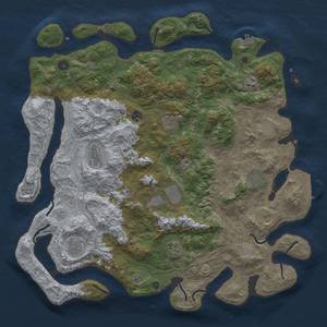 Thumbnail Rust Map: Procedural Map, Size: 4600, Seed: 46546456, 20 Monuments