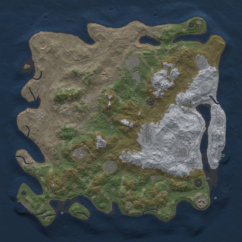 Rust Map: Procedural Map, Size: 4450, Seed: 1513242136, 20 Monuments