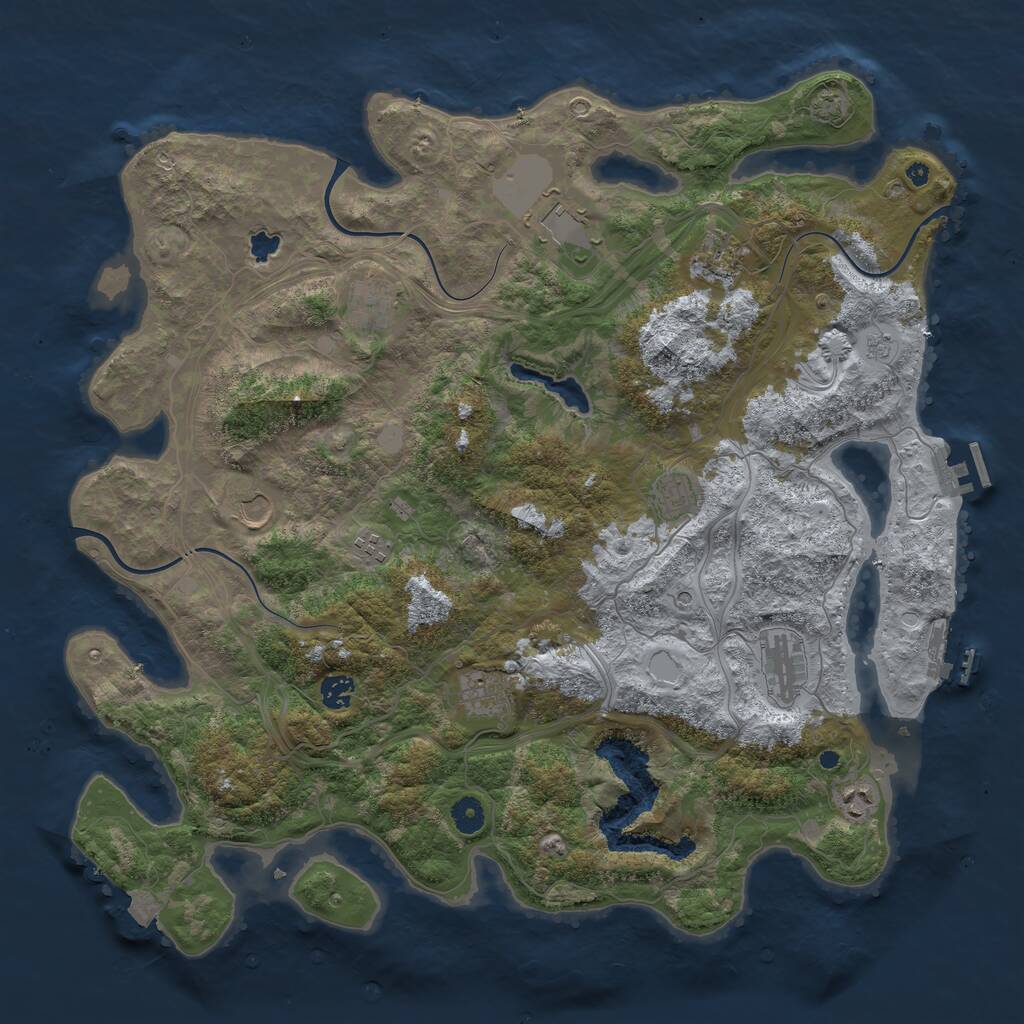 Rust Map: Procedural Map, Size: 4450, Seed: 1513242136, 16 Monuments