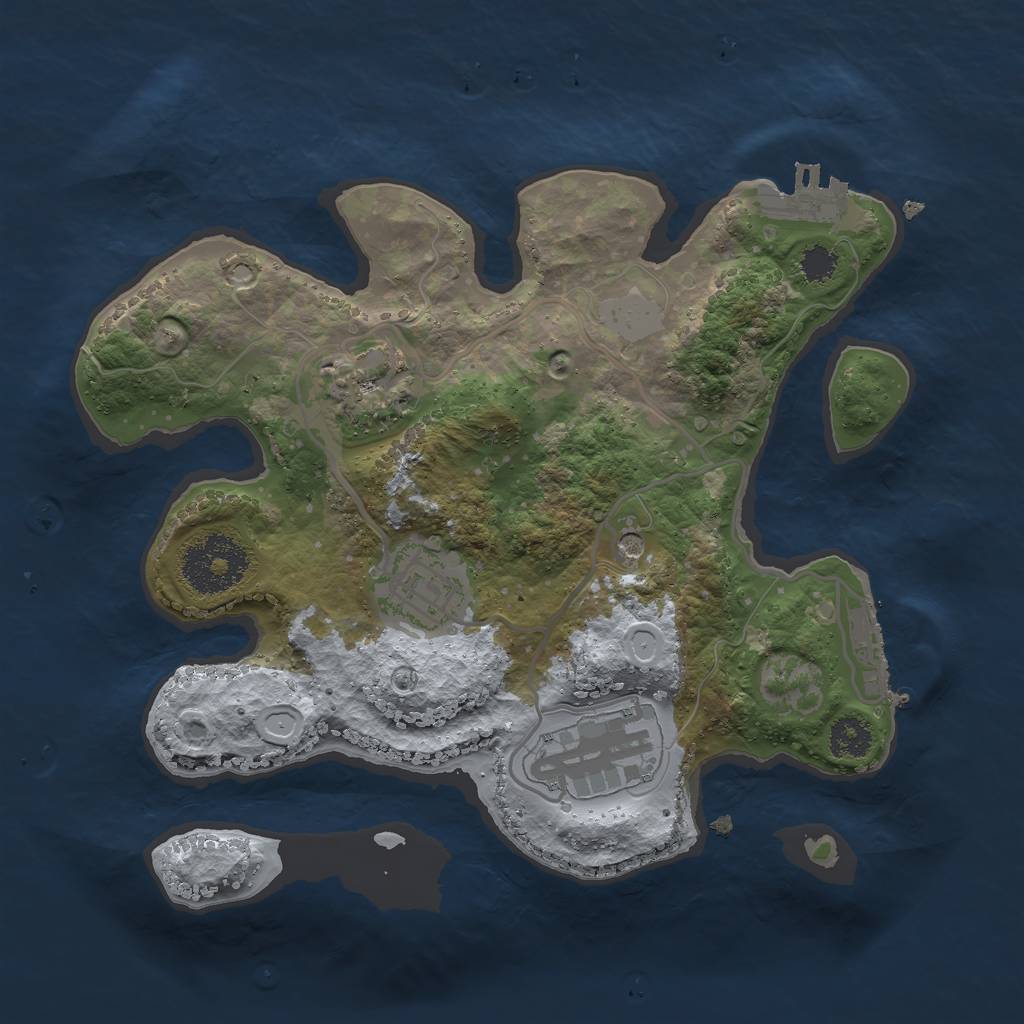 Rust Map: Procedural Map, Size: 2500, Seed: 23811, 11 Monuments