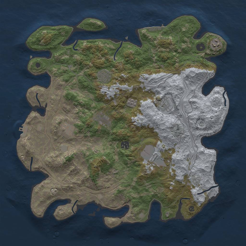Rust Map: Procedural Map, Size: 4250, Seed: 177890864, 17 Monuments