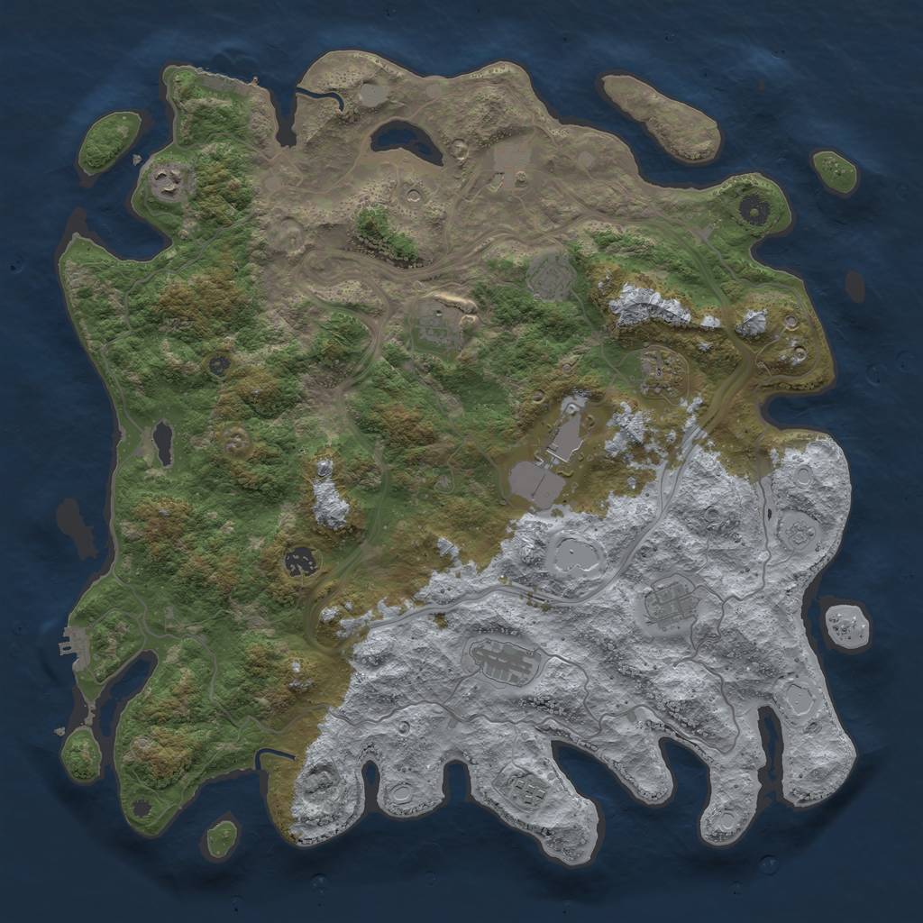 Rust Map: Procedural Map, Size: 4500, Seed: 1890256904, 19 Monuments