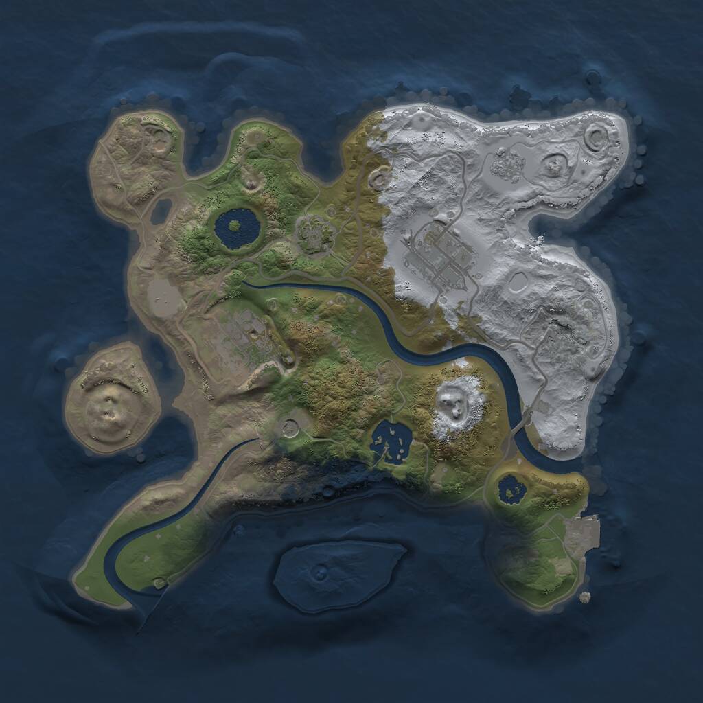 Rust Map: Procedural Map, Size: 2500, Seed: 73325368, 7 Monuments