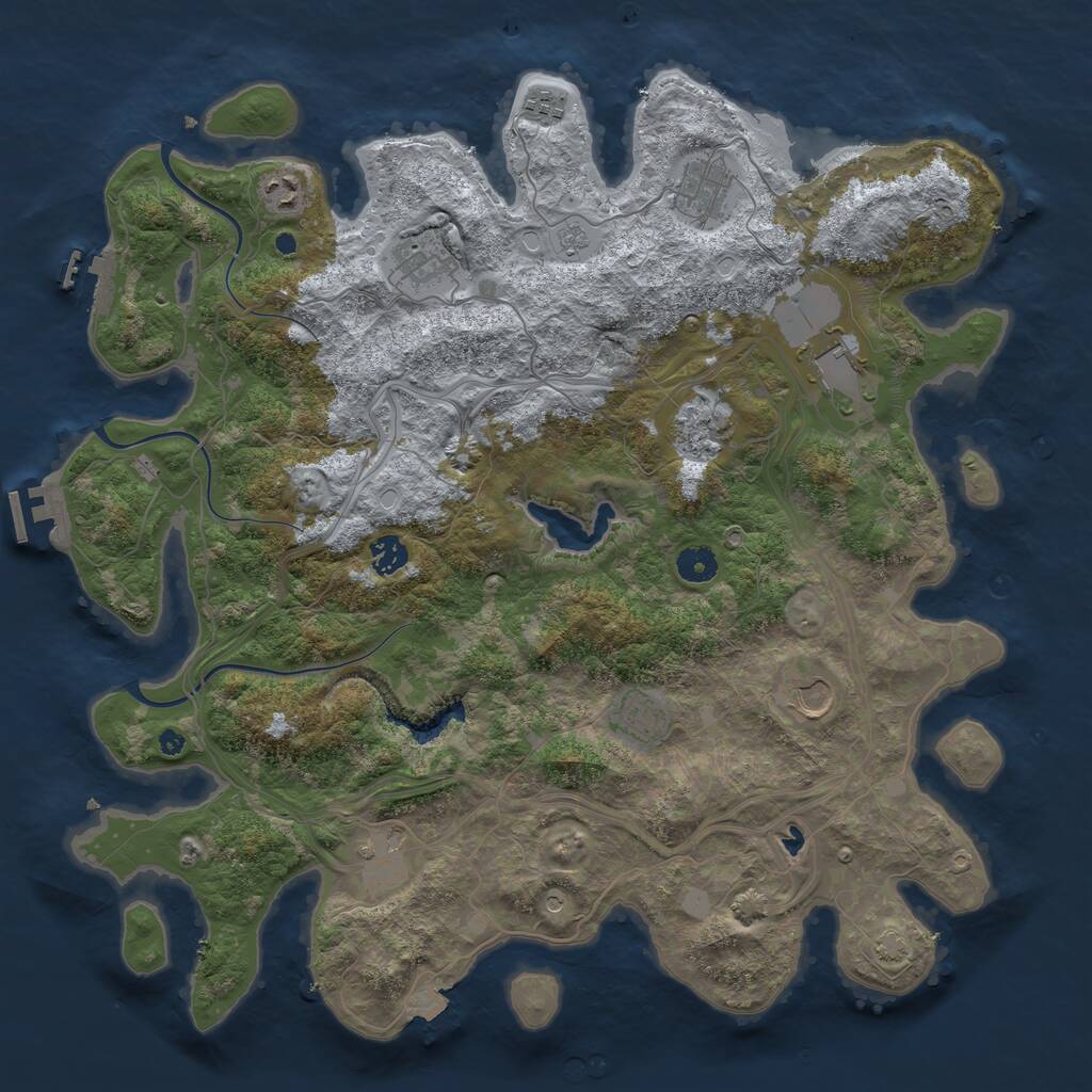 Rust Map: Procedural Map, Size: 4250, Seed: 806222863, 16 Monuments