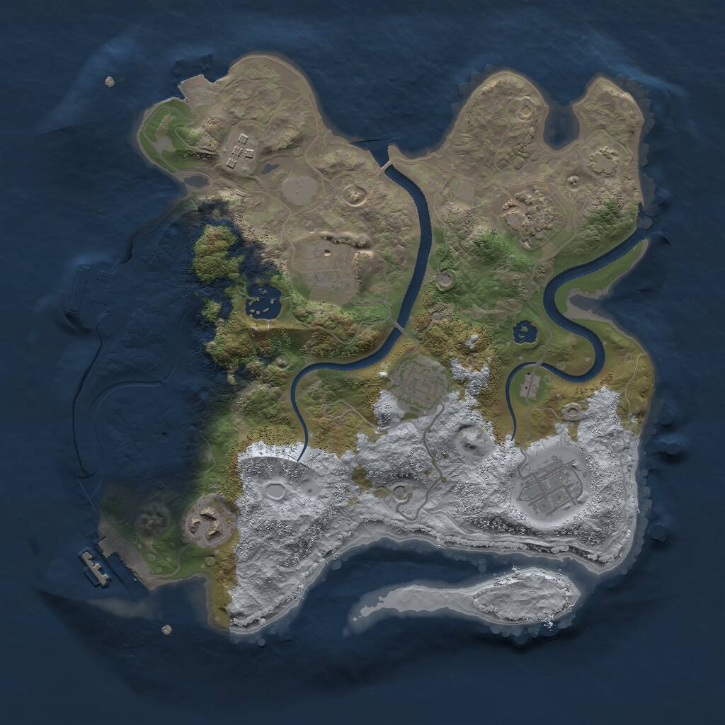 Rust Map: Procedural Map, Size: 3000, Seed: 1675171134, 12 Monuments
