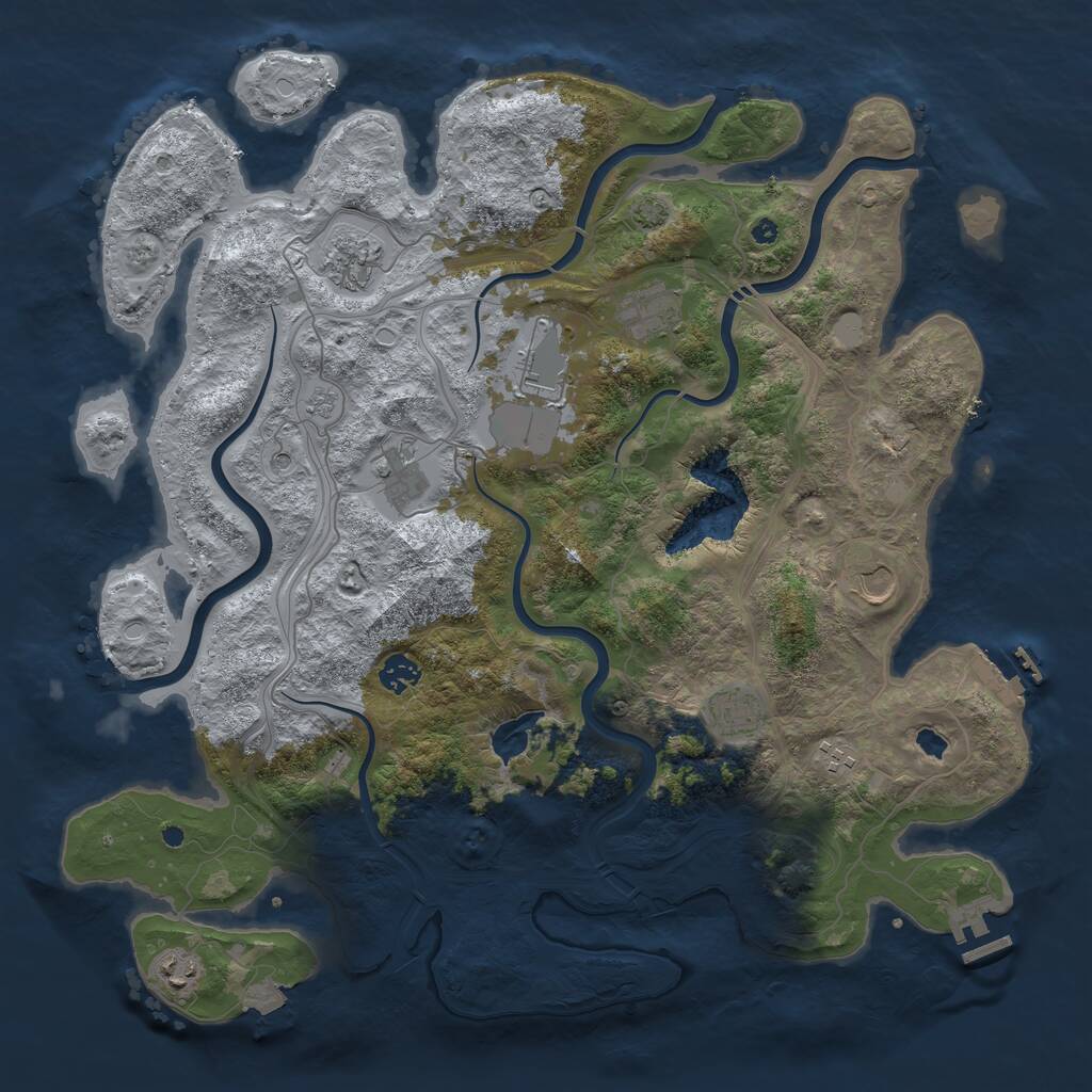 Rust Map: Procedural Map, Size: 4250, Seed: 905266946, 15 Monuments