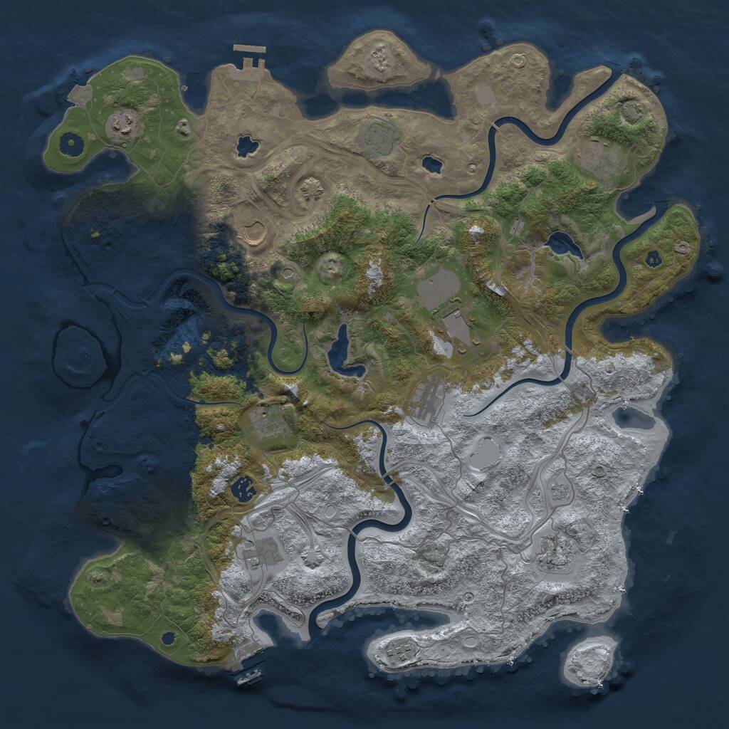 Rust Map: Procedural Map, Size: 4500, Seed: 1959, 17 Monuments