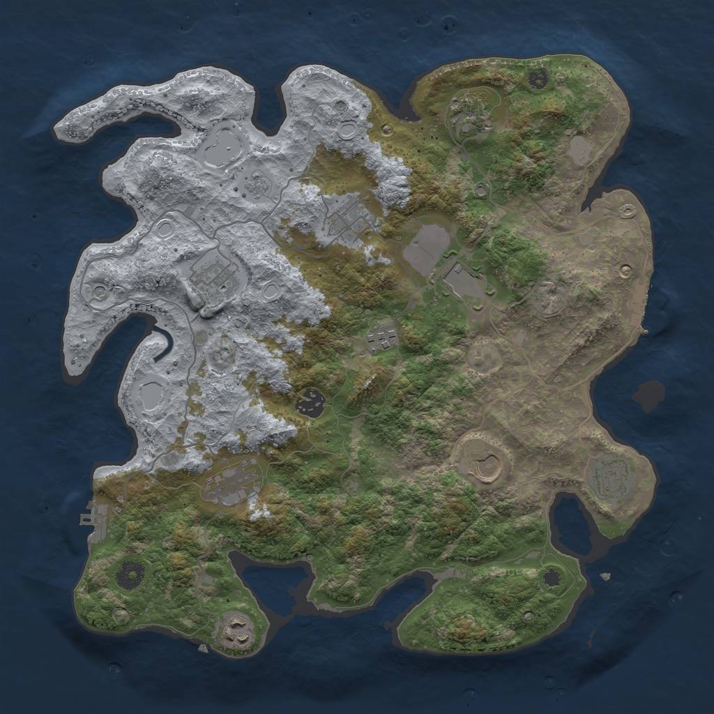 Rust Map: Procedural Map, Size: 3750, Seed: 76565, 19 Monuments