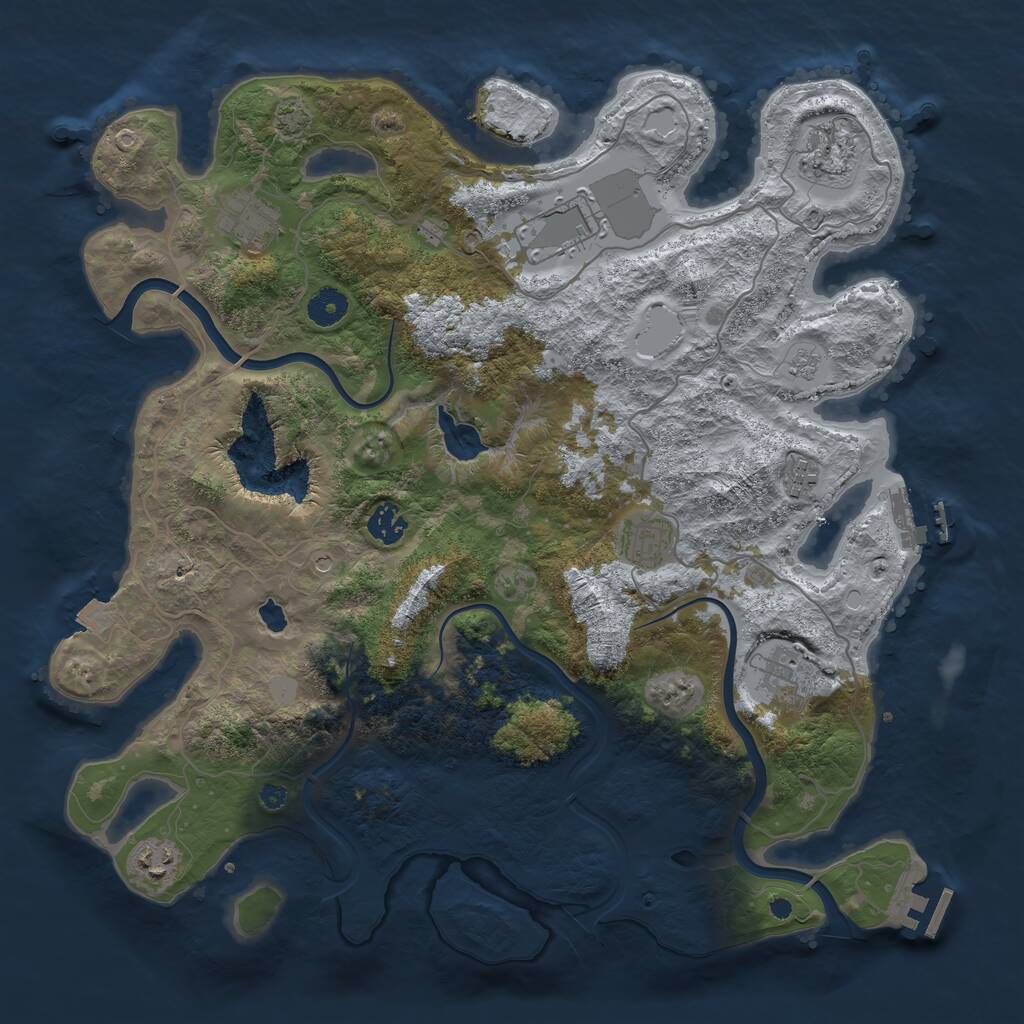Rust Map: Procedural Map, Size: 4000, Seed: 1114272728, 14 Monuments