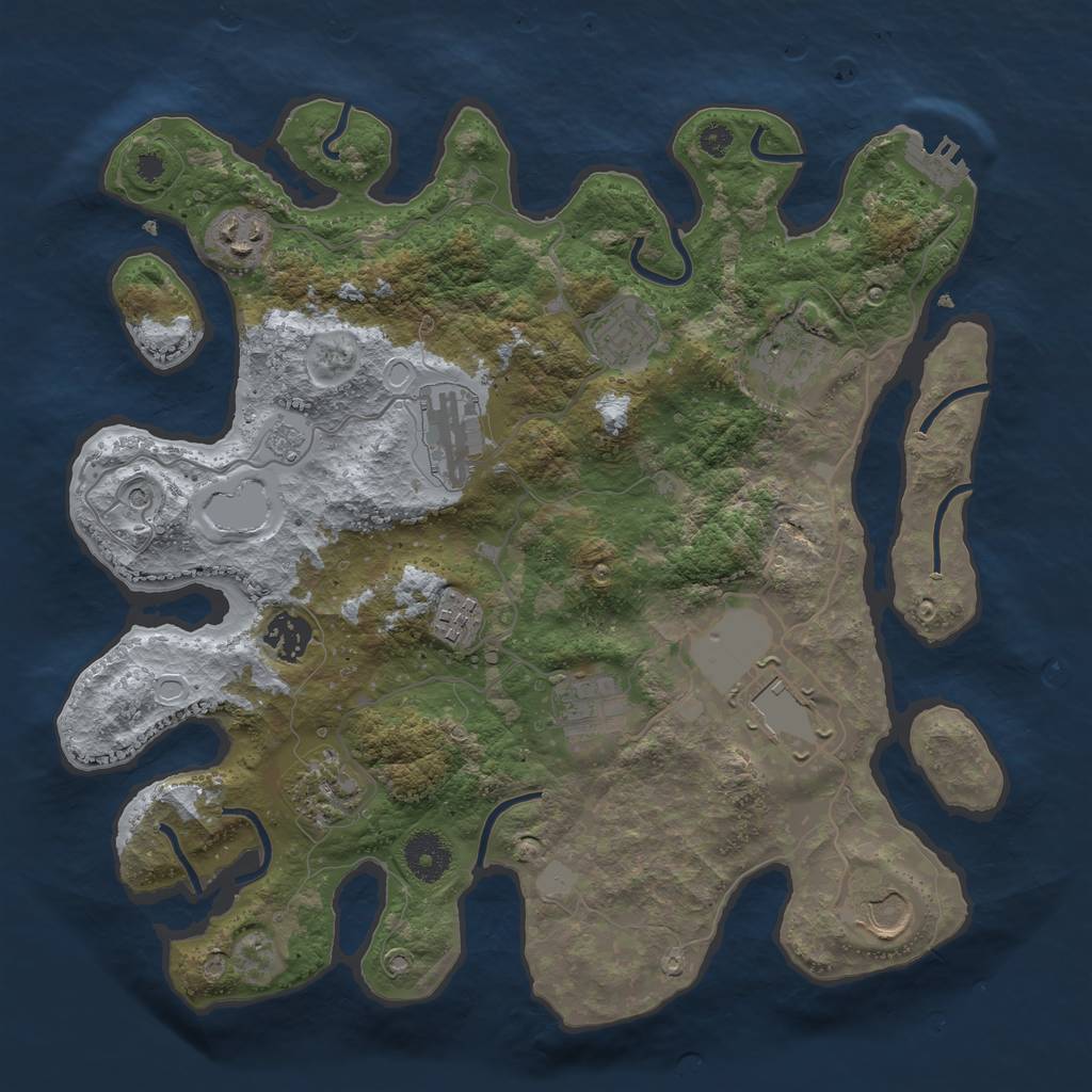 Rust Map: Procedural Map, Size: 3500, Seed: 763685602, 18 Monuments