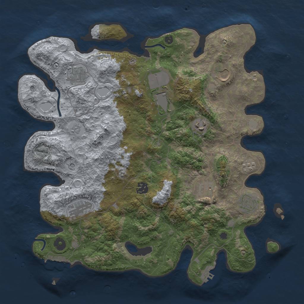 Rust Map: Procedural Map, Size: 3750, Seed: 1847061202, 18 Monuments