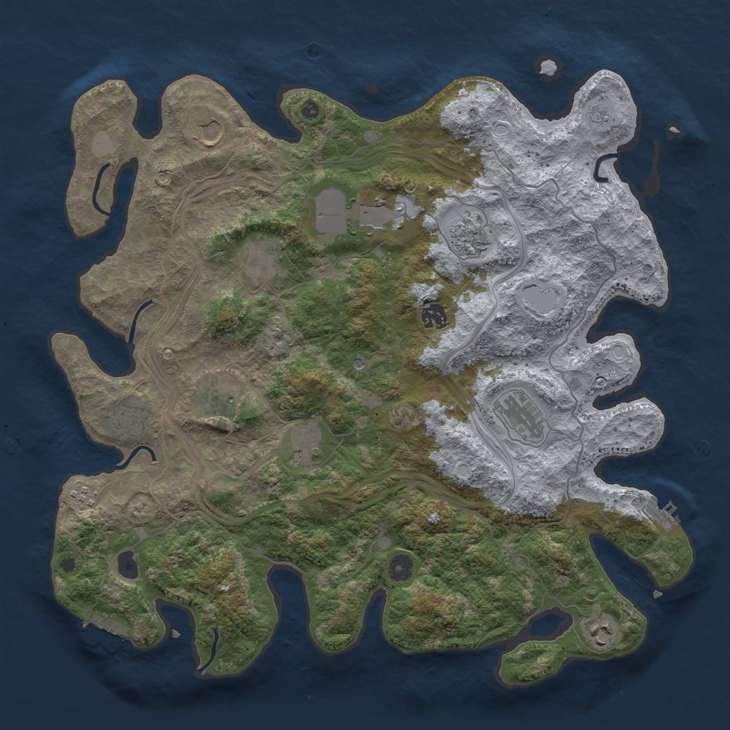Rust Map: Procedural Map, Size: 4250, Seed: 2140117187, 20 Monuments