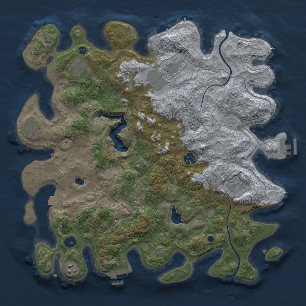 Rust Map: Procedural Map, Size: 4000, Seed: 196, 13 Monuments
