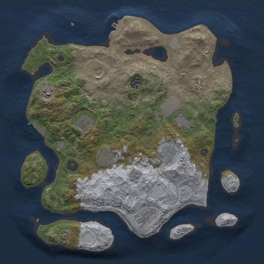 Rust Map: Procedural Map, Size: 3500, Seed: 16102000, 19 Monuments