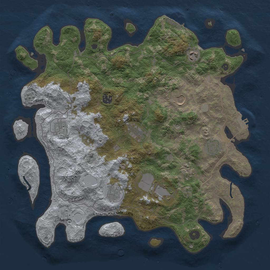 Rust Map: Procedural Map, Size: 4000, Seed: 6282, 19 Monuments