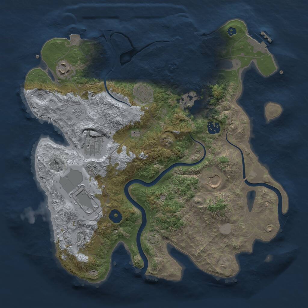 Rust Map: Procedural Map, Size: 3500, Seed: 931467366, 15 Monuments