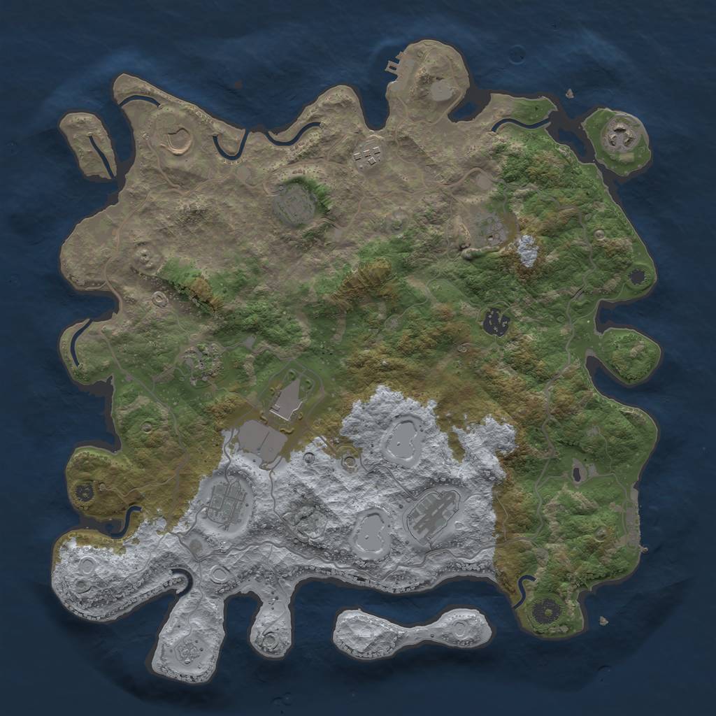 Rust Map: Procedural Map, Size: 4000, Seed: 1488691488, 19 Monuments