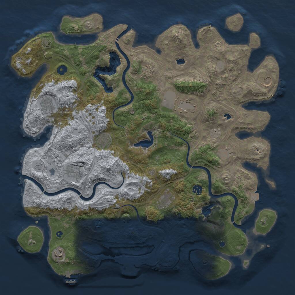 Rust Map: Procedural Map, Size: 4500, Seed: 887621107, 17 Monuments