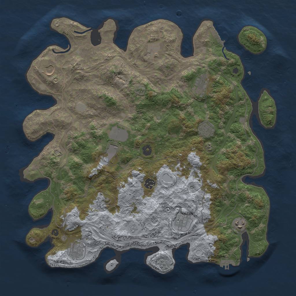 Rust Map: Procedural Map, Size: 4250, Seed: 1480195568, 20 Monuments