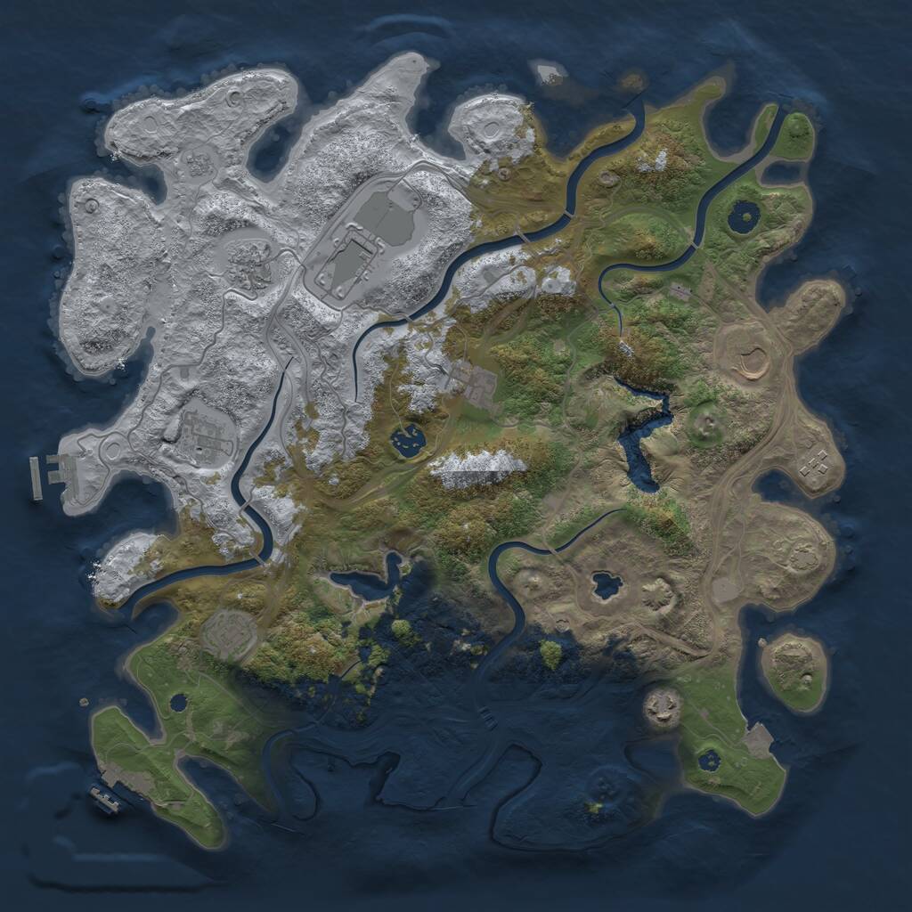 Rust Map: Procedural Map, Size: 4250, Seed: 986544893, 15 Monuments