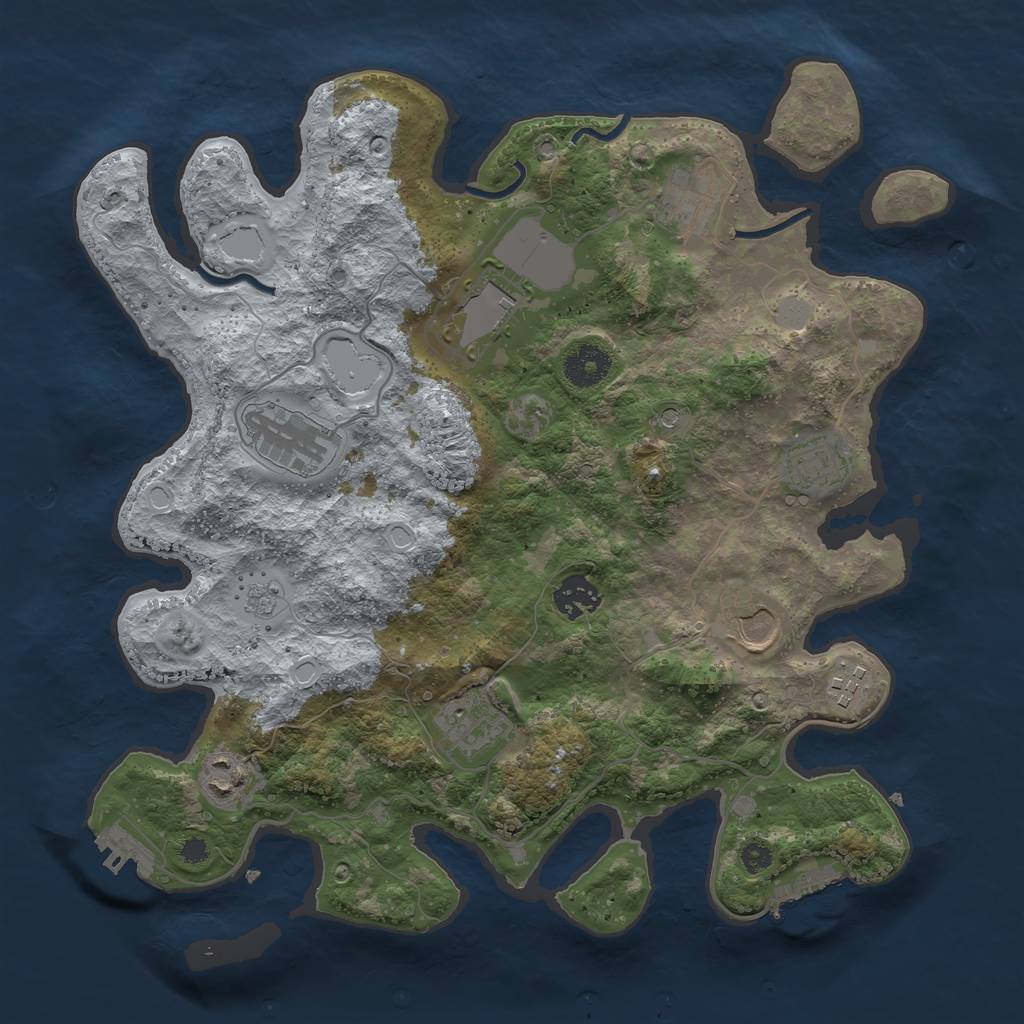 Rust Map: Procedural Map, Size: 3500, Seed: 2022106, 18 Monuments