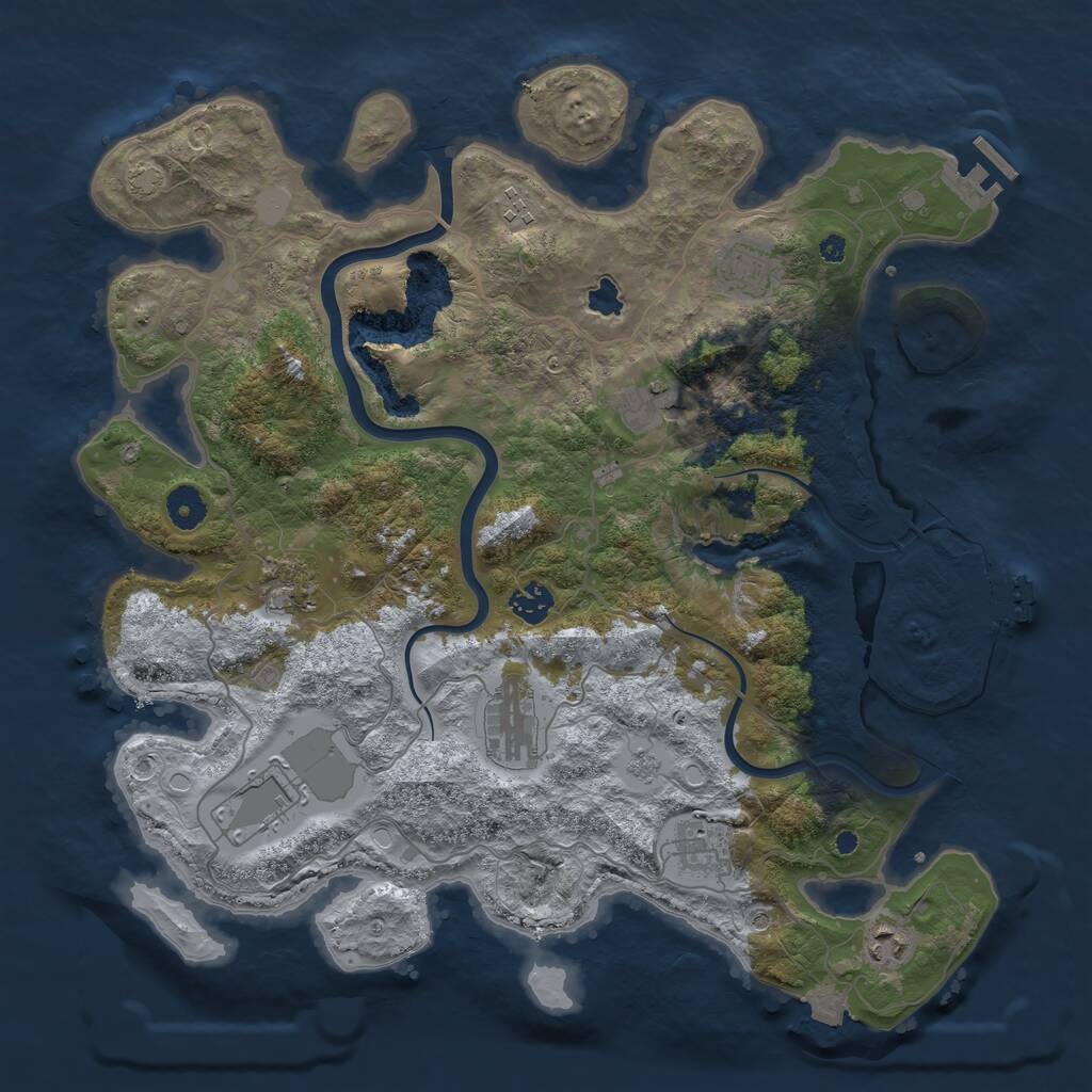 Rust Map: Procedural Map, Size: 4000, Seed: 5249125, 15 Monuments