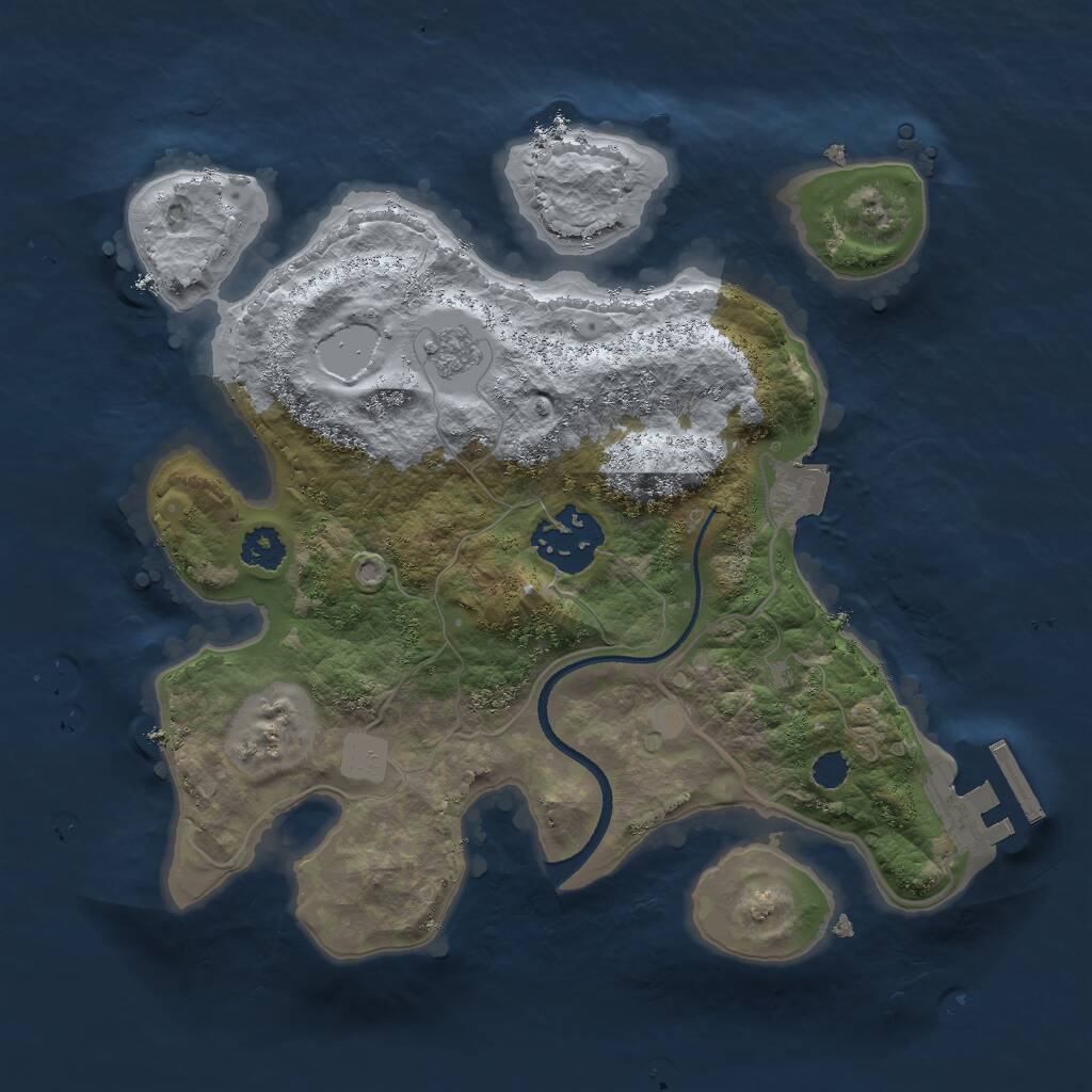 Rust Map: Procedural Map, Size: 2500, Seed: 169, 4 Monuments