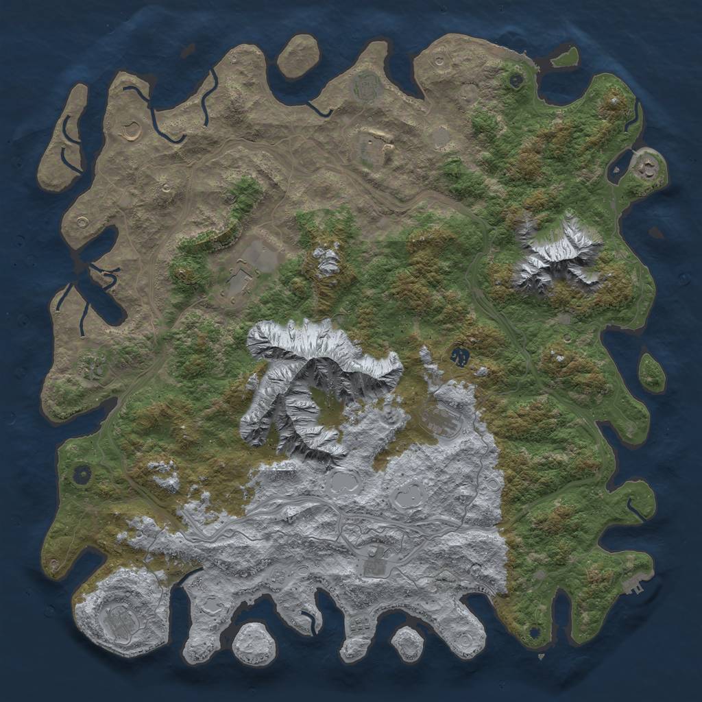 Rust Map: Procedural Map, Size: 5500, Seed: 114018088, 20 Monuments