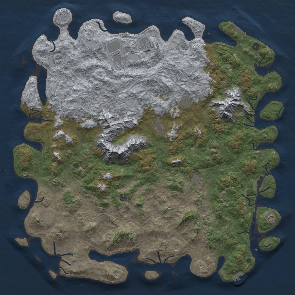 Rust Map: Procedural Map, Size: 6000, Seed: 1887830656, 20 Monuments