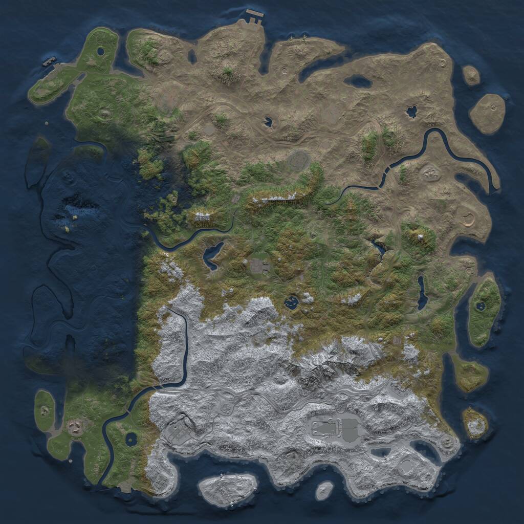 Rust Map: Procedural Map, Size: 6000, Seed: 194602, 17 Monuments
