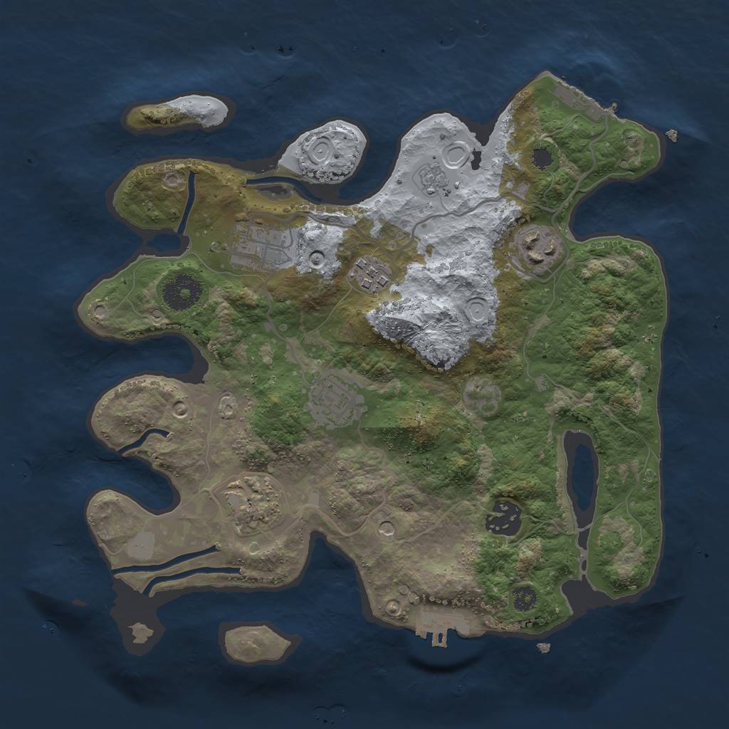Rust Map: Procedural Map, Size: 3000, Seed: 302190385, 15 Monuments