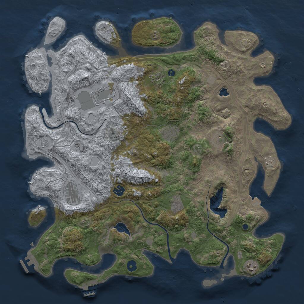 Rust Map: Procedural Map, Size: 4300, Seed: 99814394, 15 Monuments