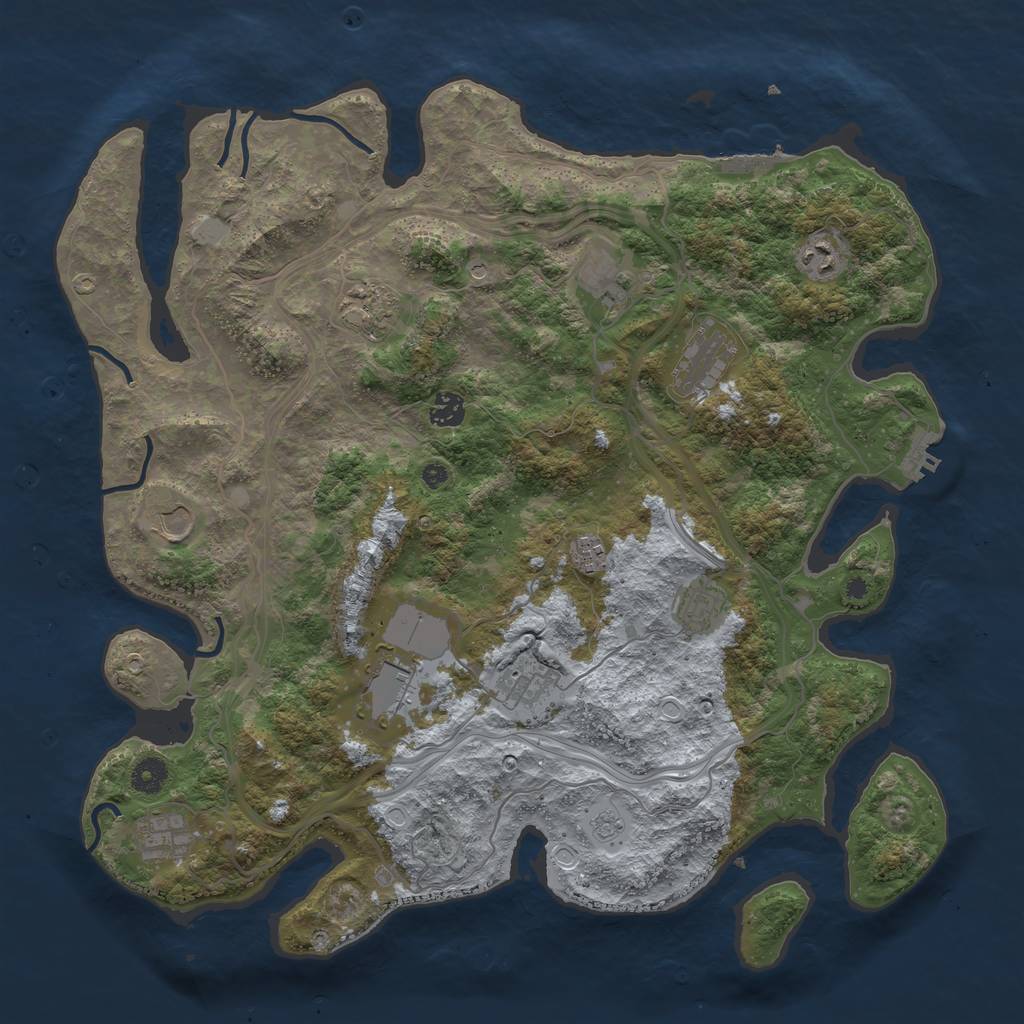 Rust Map: Procedural Map, Size: 4250, Seed: 144323210, 20 Monuments