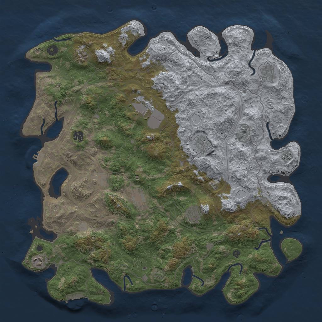 Rust Map: Procedural Map, Size: 4500, Seed: 378312066, 19 Monuments