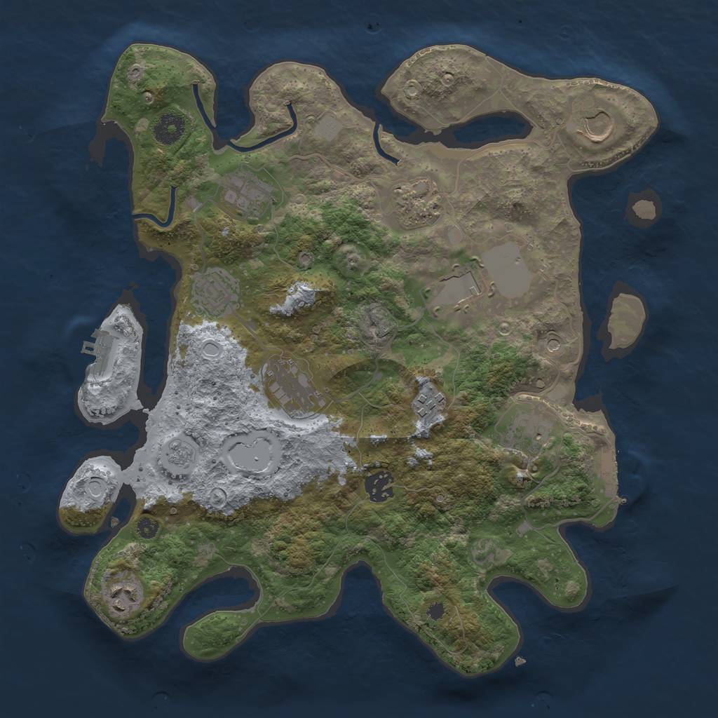 Rust Map: Procedural Map, Size: 3500, Seed: 1929800082, 19 Monuments