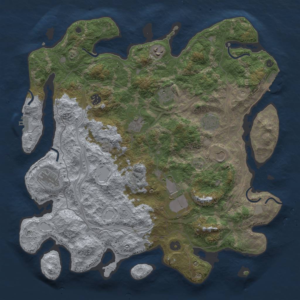 Rust Map: Procedural Map, Size: 4250, Seed: 82518452, 18 Monuments