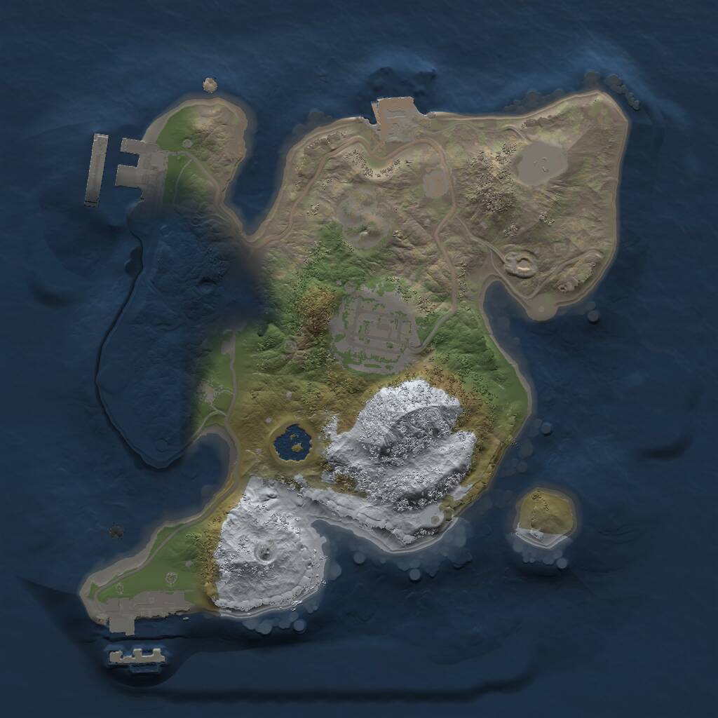 Rust Map: Procedural Map, Size: 2000, Seed: 1358058333, 4 Monuments