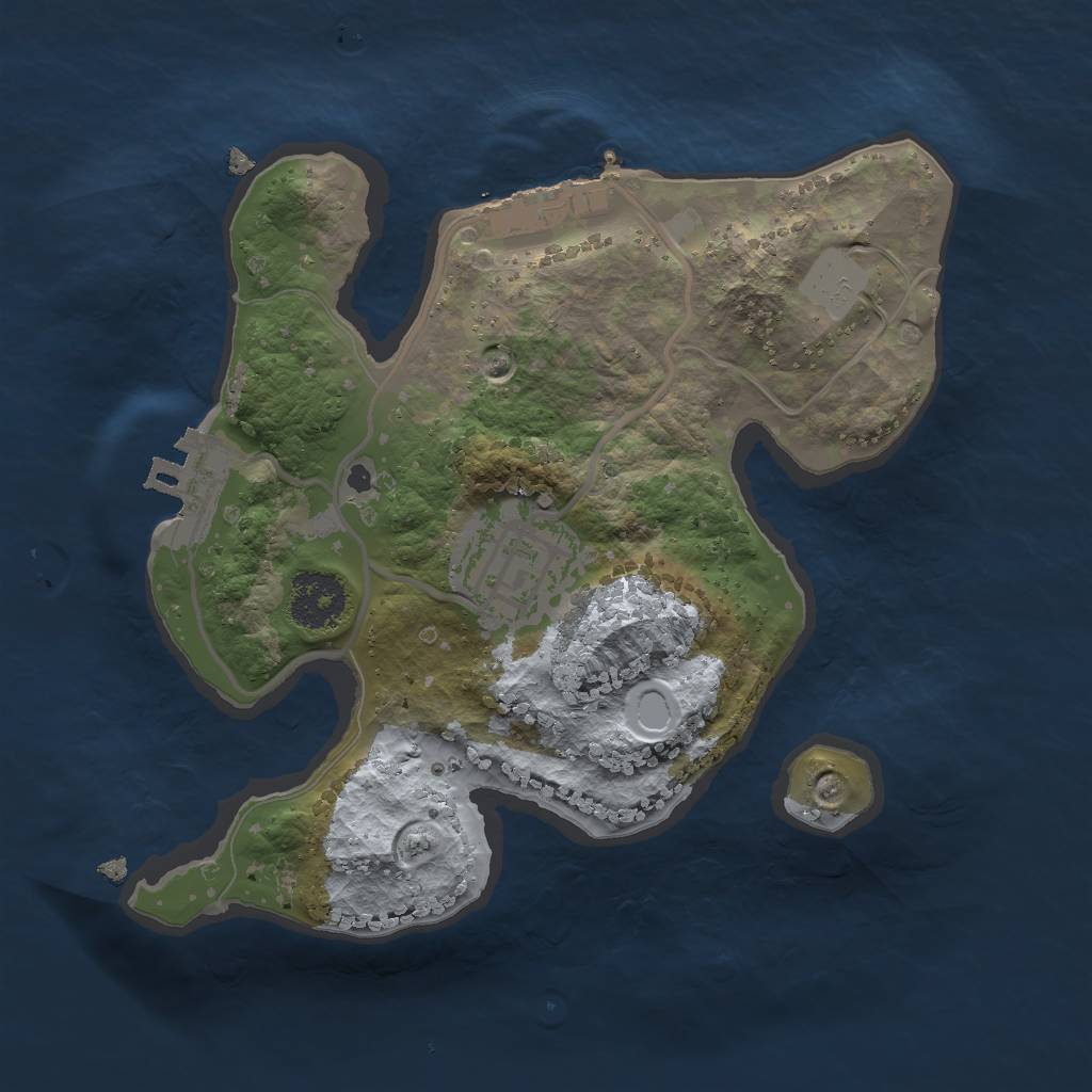 Rust Map: Procedural Map, Size: 2000, Seed: 1358058333, 8 Monuments