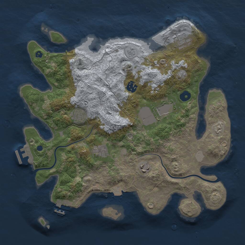 Rust Map: Procedural Map, Size: 3500, Seed: 1551502109, 12 Monuments