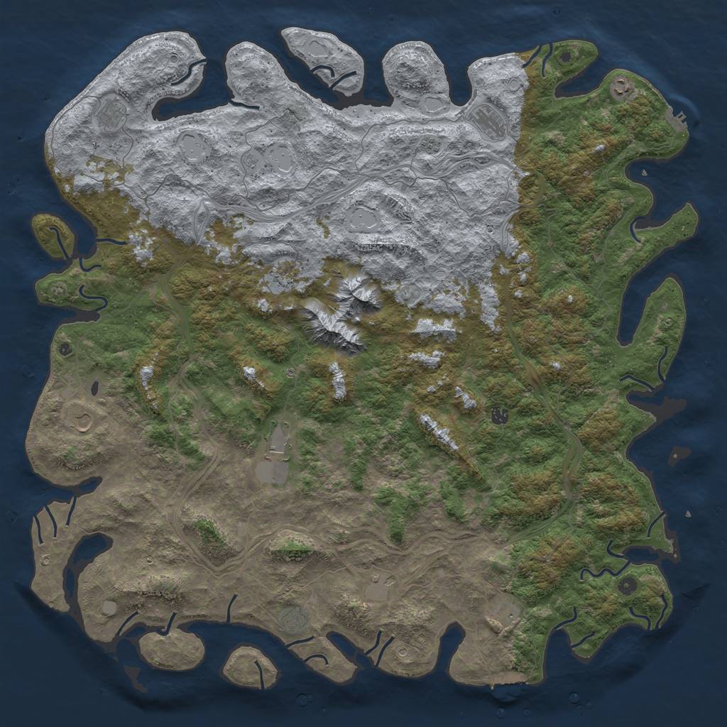 Rust Map: Procedural Map, Size: 6000, Seed: 625441, 20 Monuments