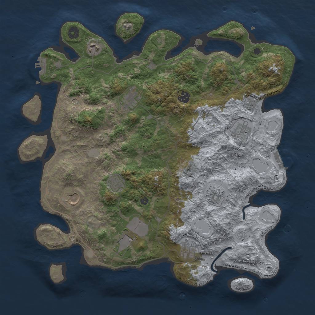 Rust Map: Procedural Map, Size: 4000, Seed: 1471009501, 19 Monuments