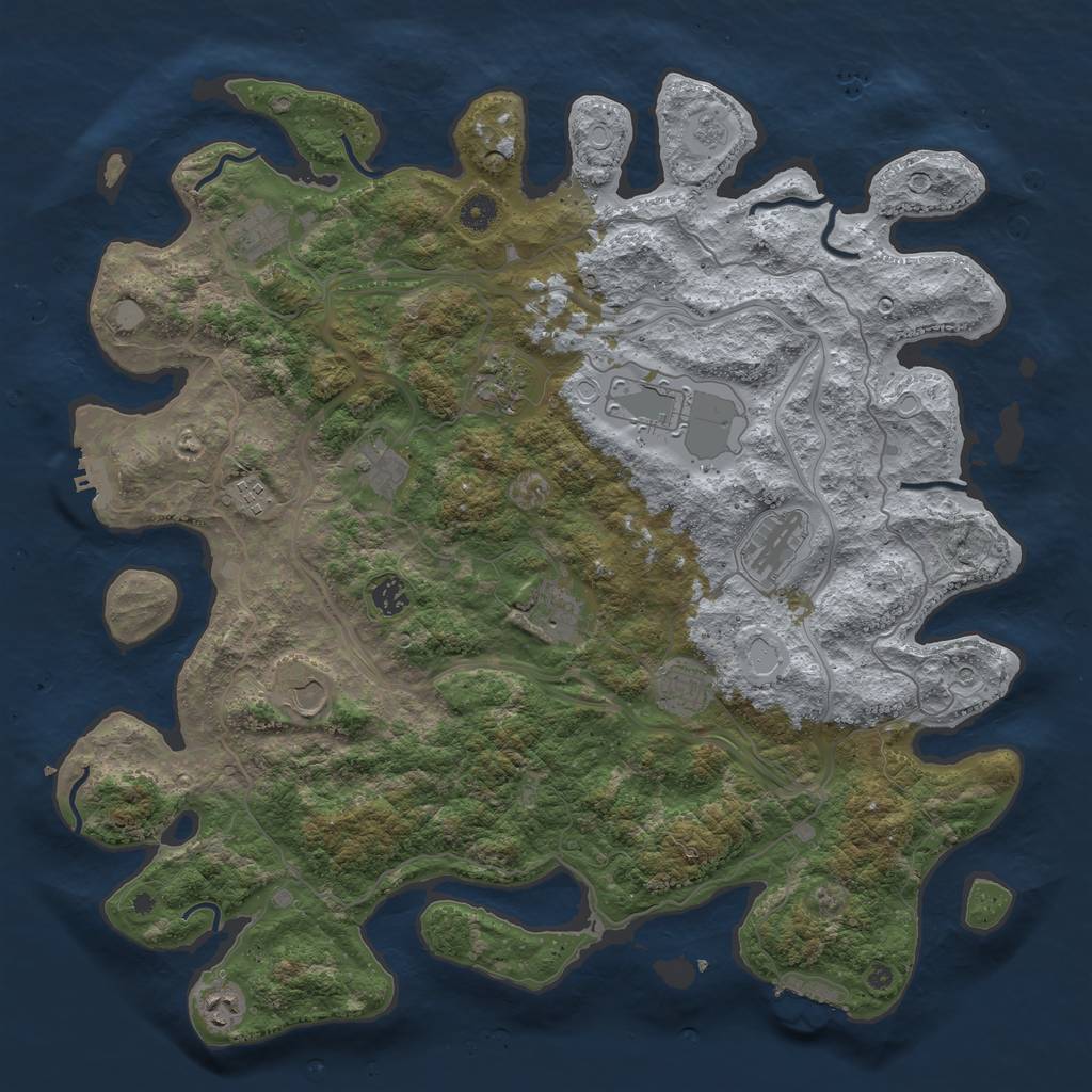 Rust Map: Procedural Map, Size: 4500, Seed: 139267965, 20 Monuments