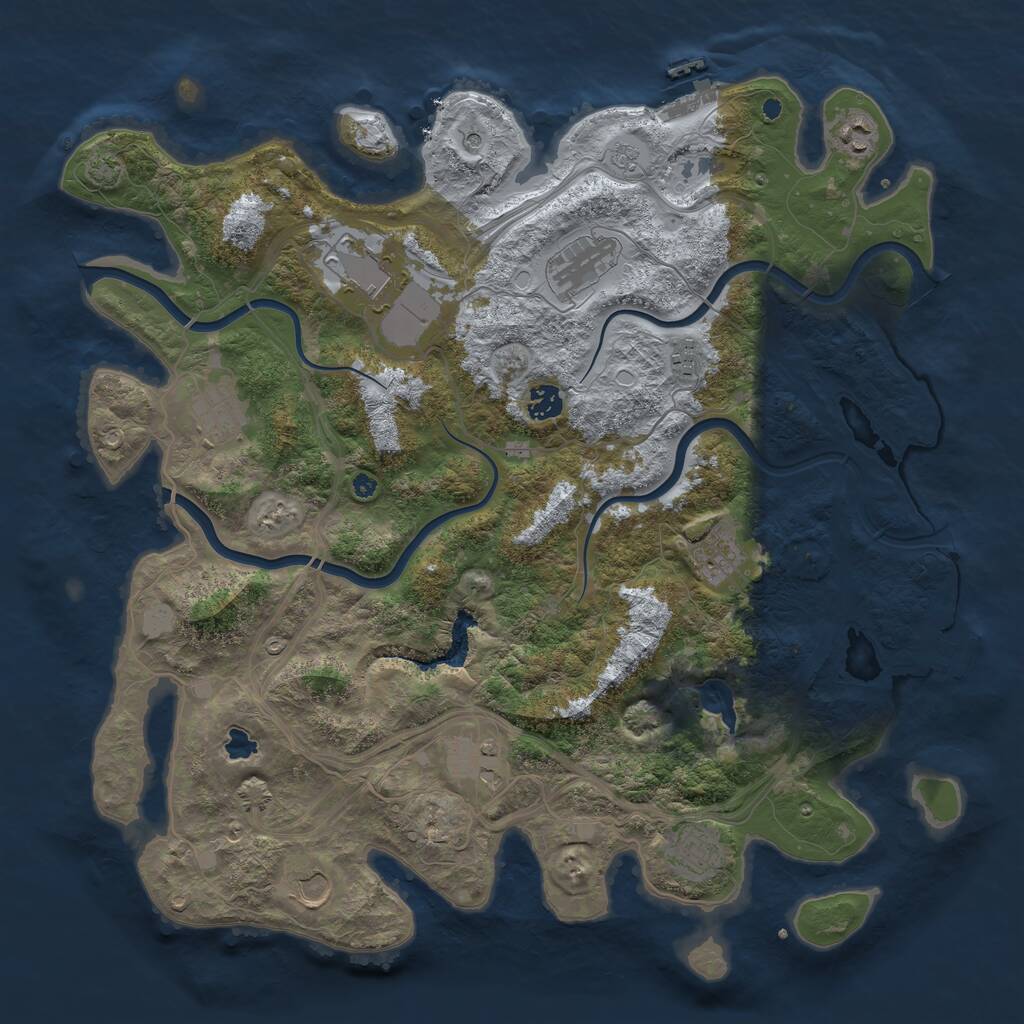 Rust Map: Procedural Map, Size: 4300, Seed: 813571327, 16 Monuments