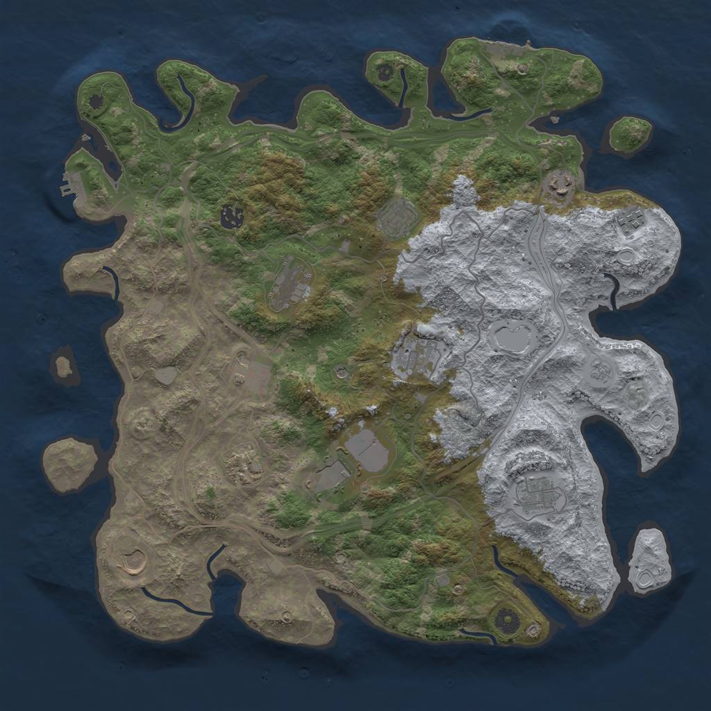 Rust Map: Procedural Map, Size: 4250, Seed: 2026808668, 20 Monuments