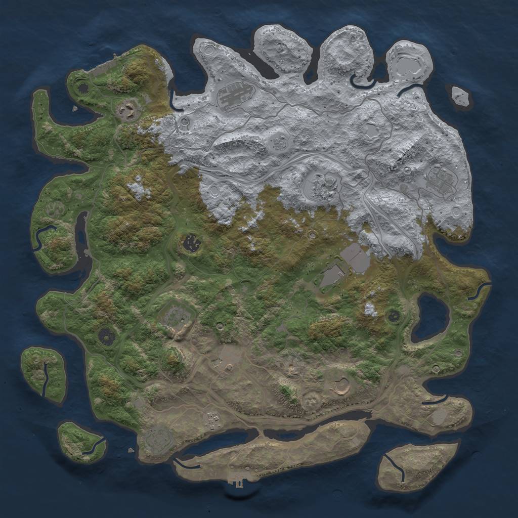 Rust Map: Procedural Map, Size: 4500, Seed: 231267962, 20 Monuments