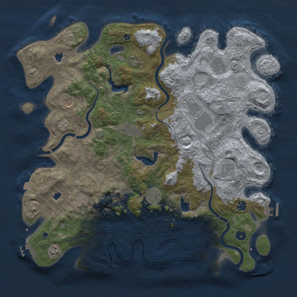 Rust Map: Procedural Map, Size: 4500, Seed: 503612704, 17 Monuments