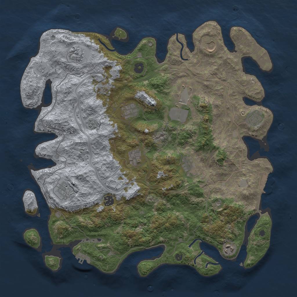Rust Map: Procedural Map, Size: 4250, Seed: 183394763, 20 Monuments